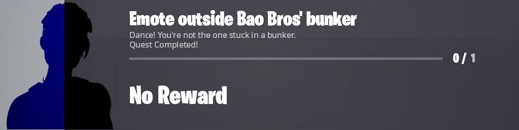 Emote outside Bao Bros' Bunker to earn 20,000 XP (Image via Twitter/iFireMonkey)